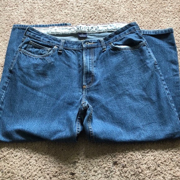 Men's Lands End Relaxed Fit Jeans - Picture 2 of 3